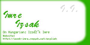 imre izsak business card